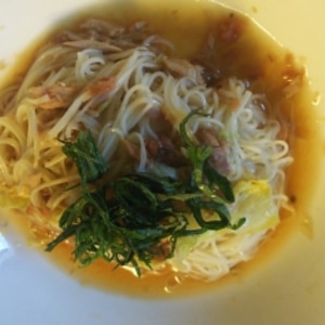 簡単レンジで作る♪そうめんサラダ